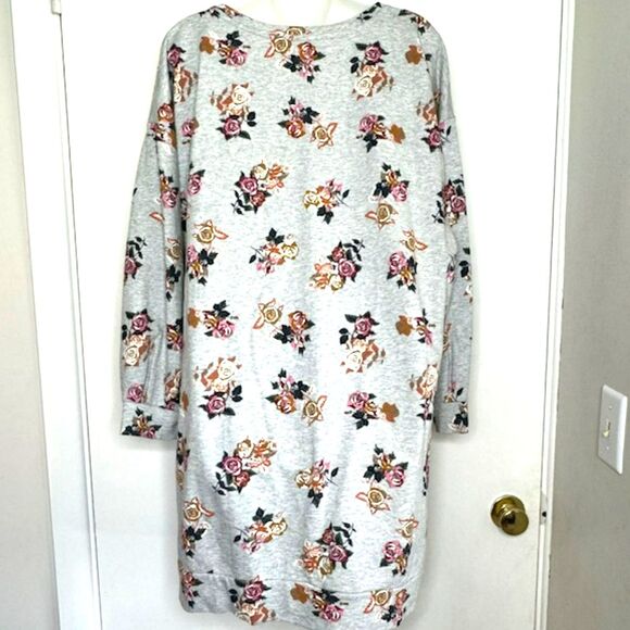 MATILDA JANE GRAY FLORAL FLEECE TUNIC SIZE LARGE NWOT - Picture 11 of 14